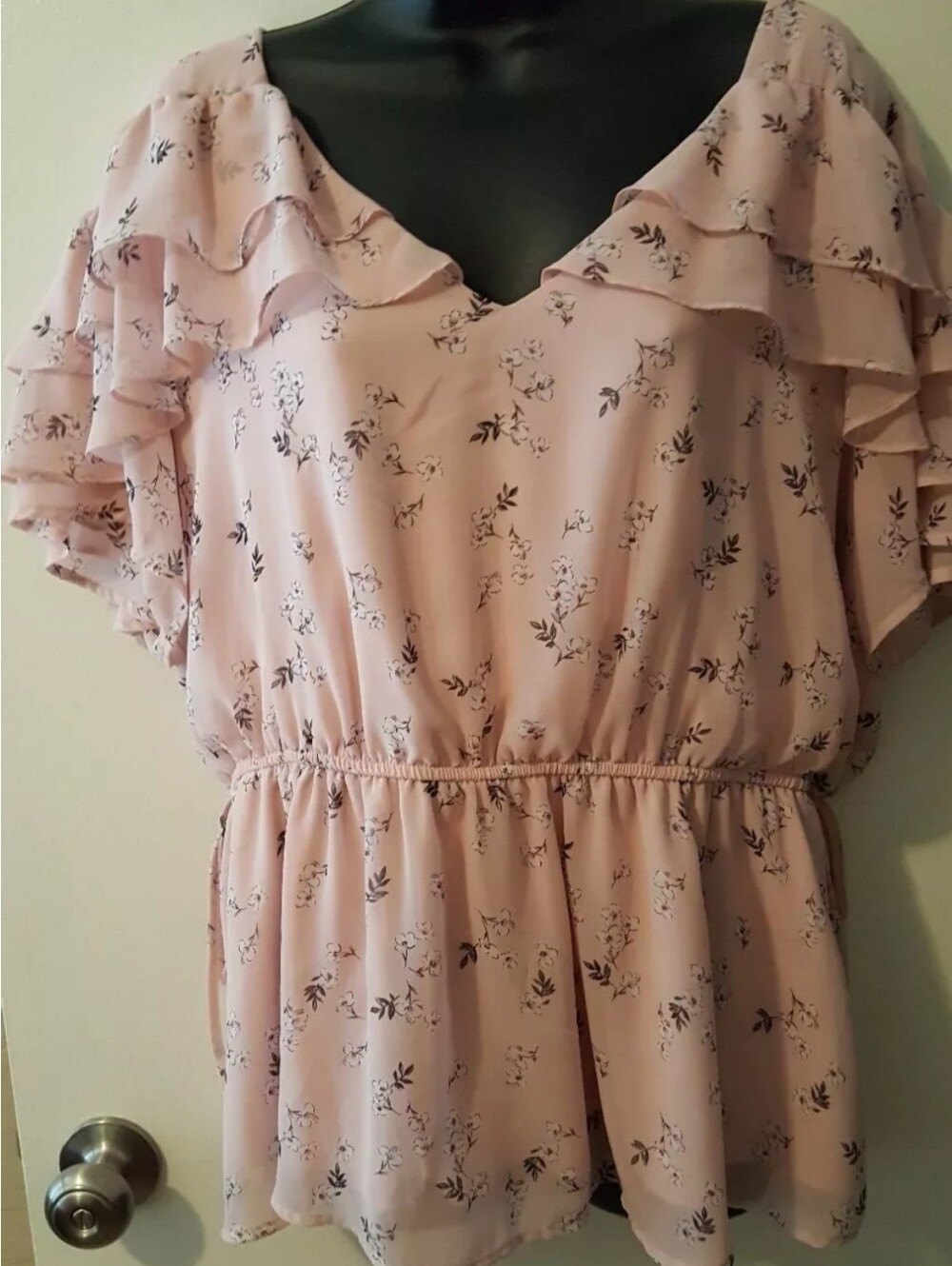 Lane Bryant Blush Pink Floral blouse
